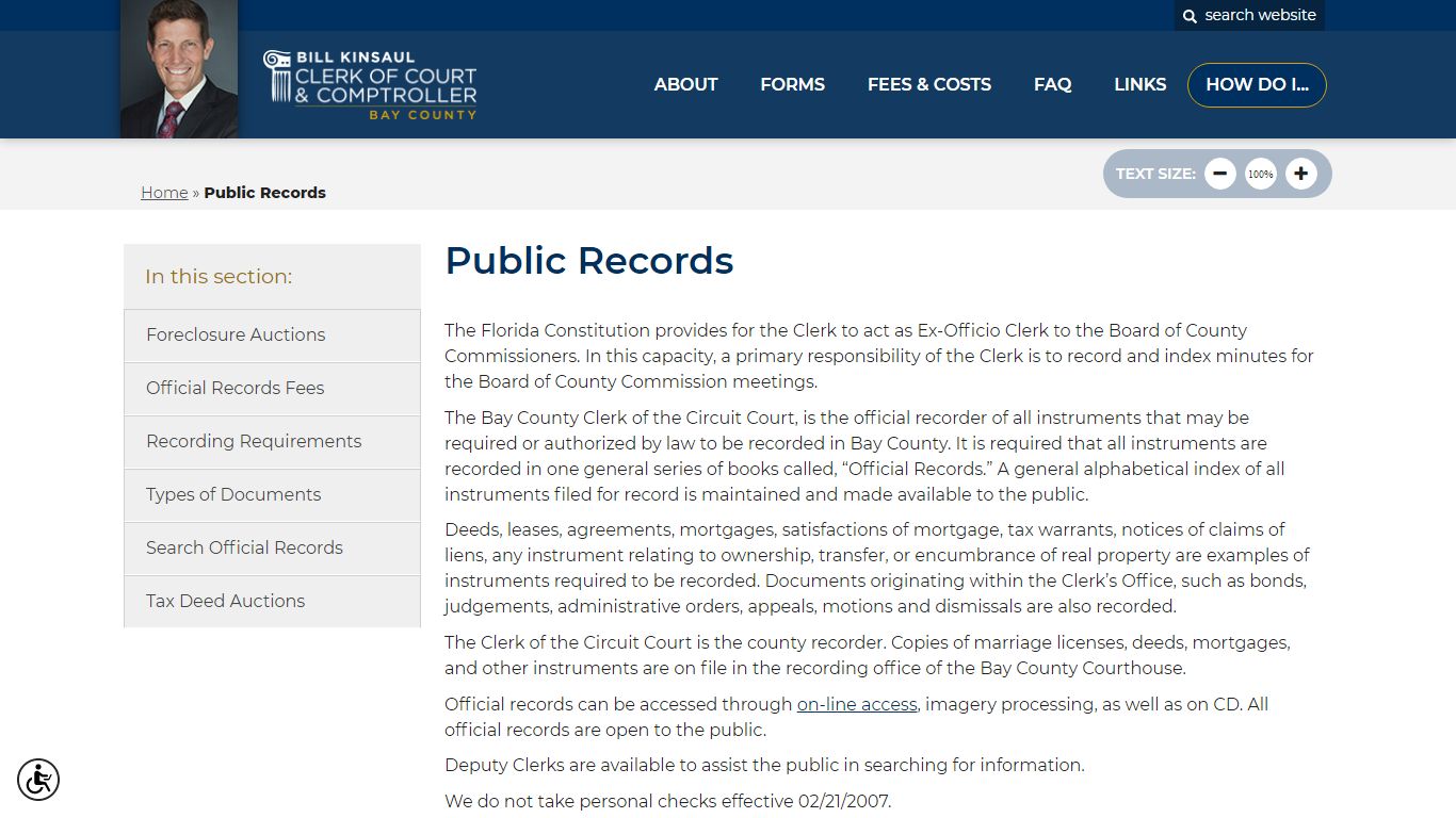 Public Records - Bay County Clerk of Court